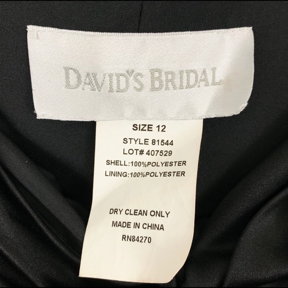 David's Bridal Dress 12 Black Halter 81544 Formal - Picture 8 of 8